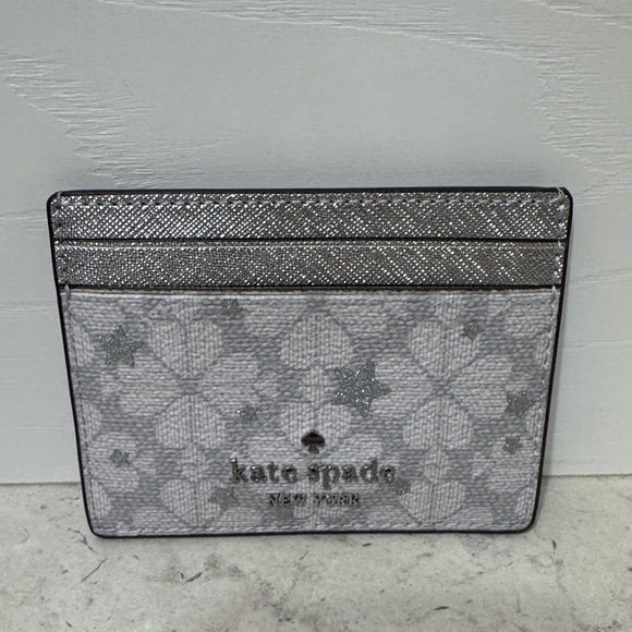 kate spade Accessories - Kate Spade Silver and Gray Card Holder NWOT